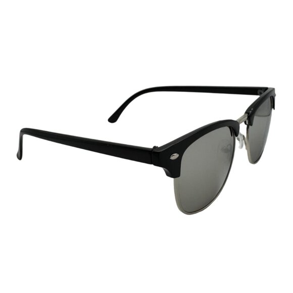 9027 | Silver Mirror Browline Sunglasses - Picture 3 of 5
